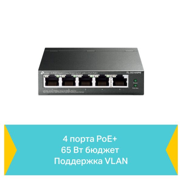 TP-LINK TL-SG105PE 5-портовый коммутатор (управляемый) — изображение 5