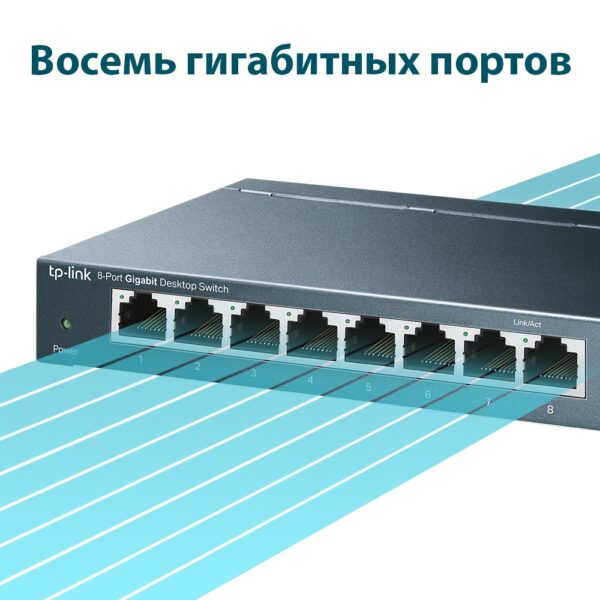 TP-LINK  TL-SG108G  8-портовый настольный коммутатор (неуправляемый) — изображение 7